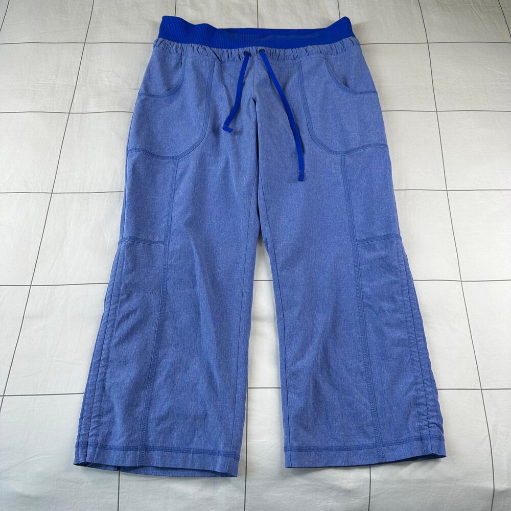 Athleta Pants Womens 4 Blue Alegro Capri Nylon Cropped Cinch Hiking Stretch Trek